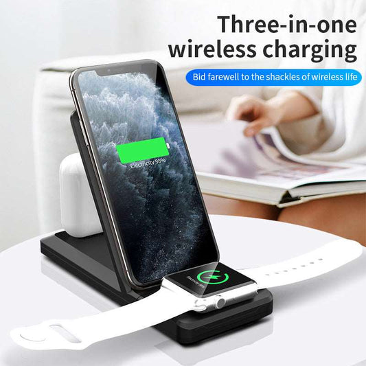 3-in-1 Wireless Charger Vertical Folding Wireless Charger 15W Fast Charge 3-in-1 Wireless Charger - Choice Store