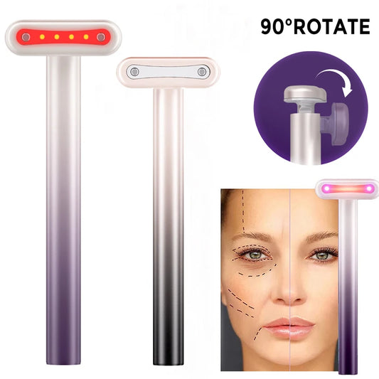 4 in 1 Facial Wand EMS Microcurrent Vibration Warm Red Light Face Lifting Machine Skin Tightening Device Neck Eye Massager Tools - Choice Store