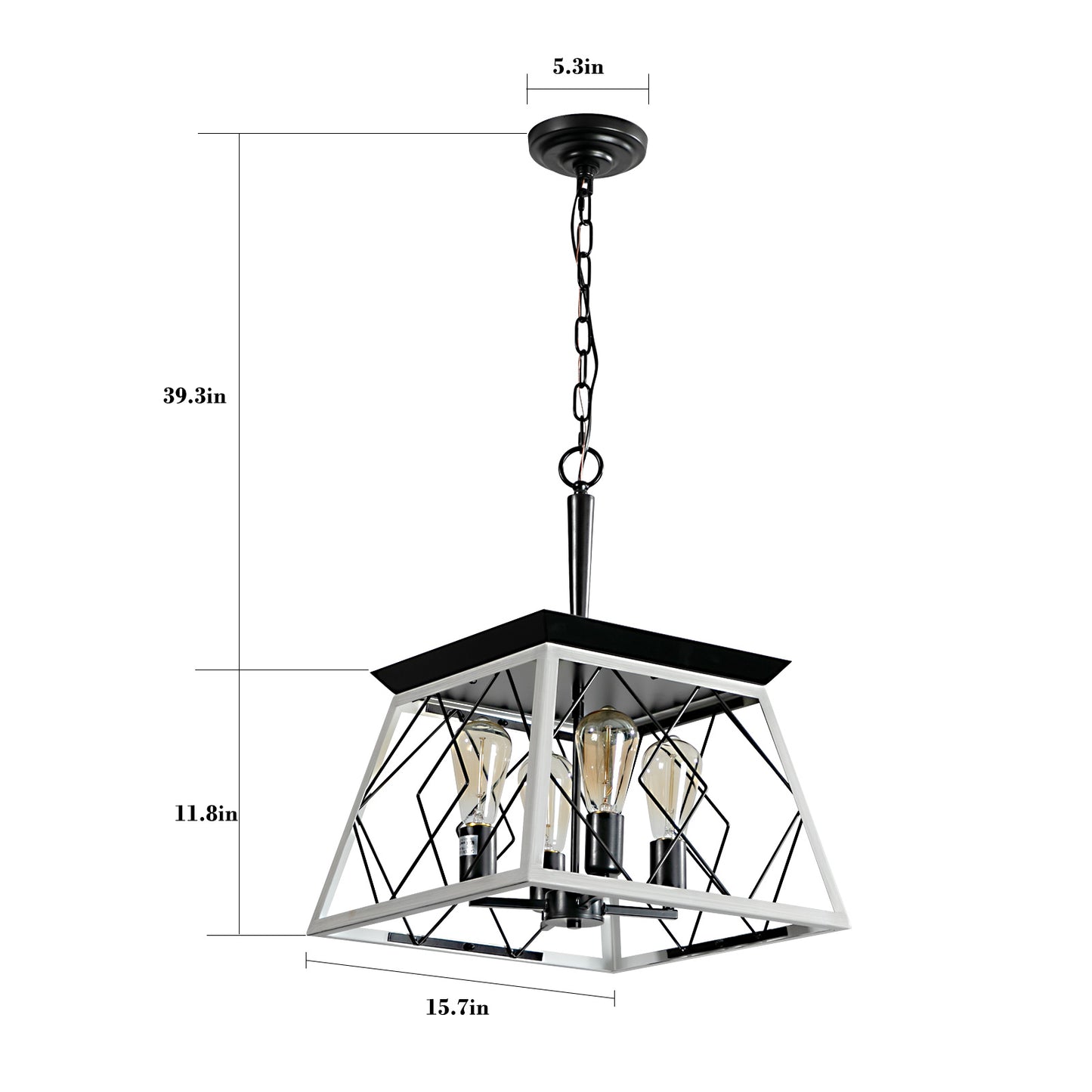 4-Light Farmhouse Chandeliers For Dining Room(No Bulbs)