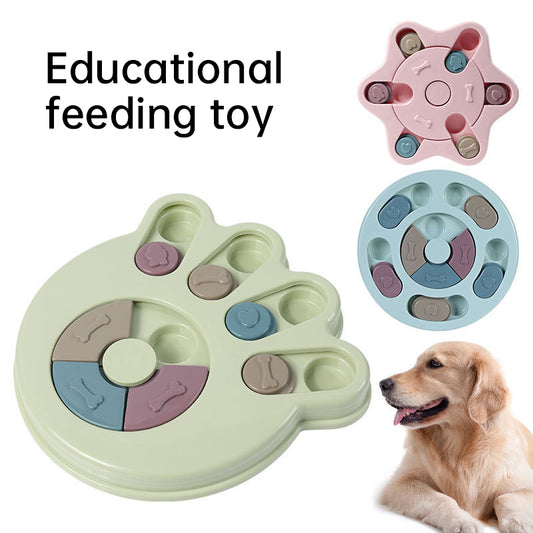 Claw Print Dog Toy Pet Puzzle Slow Food Toy Leakage Plate Training Interactive Slow Food Plate - Choice Store