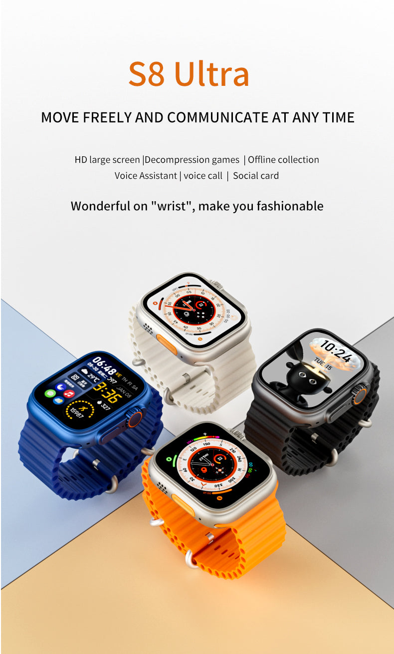 GS S8 Ultra Smart Watch Heart Rate Blood Oxygen Bluetooth Call Sport - Choice Store
