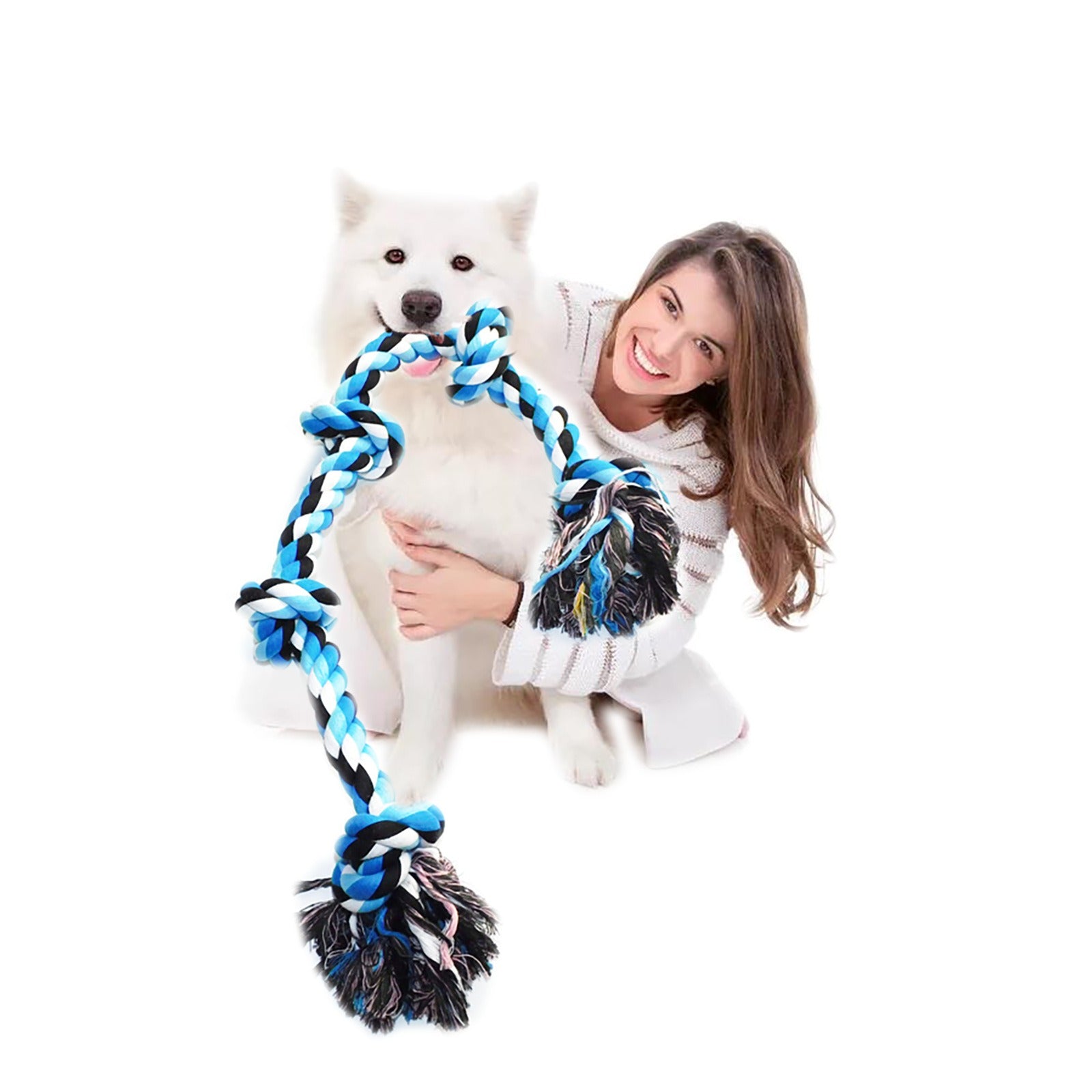 Giant Dog Rope Toy for Extra Large Dogs-Indestructible Dog Toy for Aggressive Chewers and Large Breeds 90CM Long 5 Knot - Choice Store