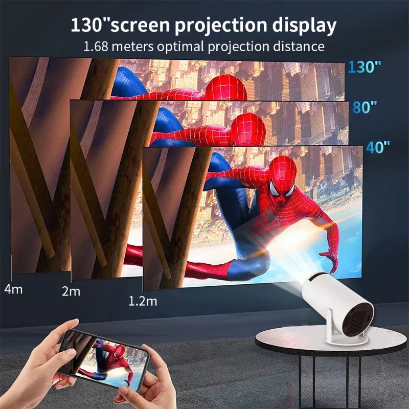 New HY300 Smart Portable Projector Quad Core Android 11 Dual WIFI LCD 4K Video 720P Home Theater Projector 4K Projectors - Choice Store