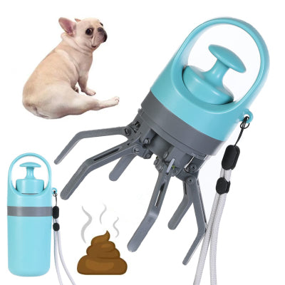 Portable Lightweight Dog Pooper Scooper With Built-in Poop Bag Dispenser Eight-claw Shovel For Pet Toilet Picker Pet Products - Choice Store